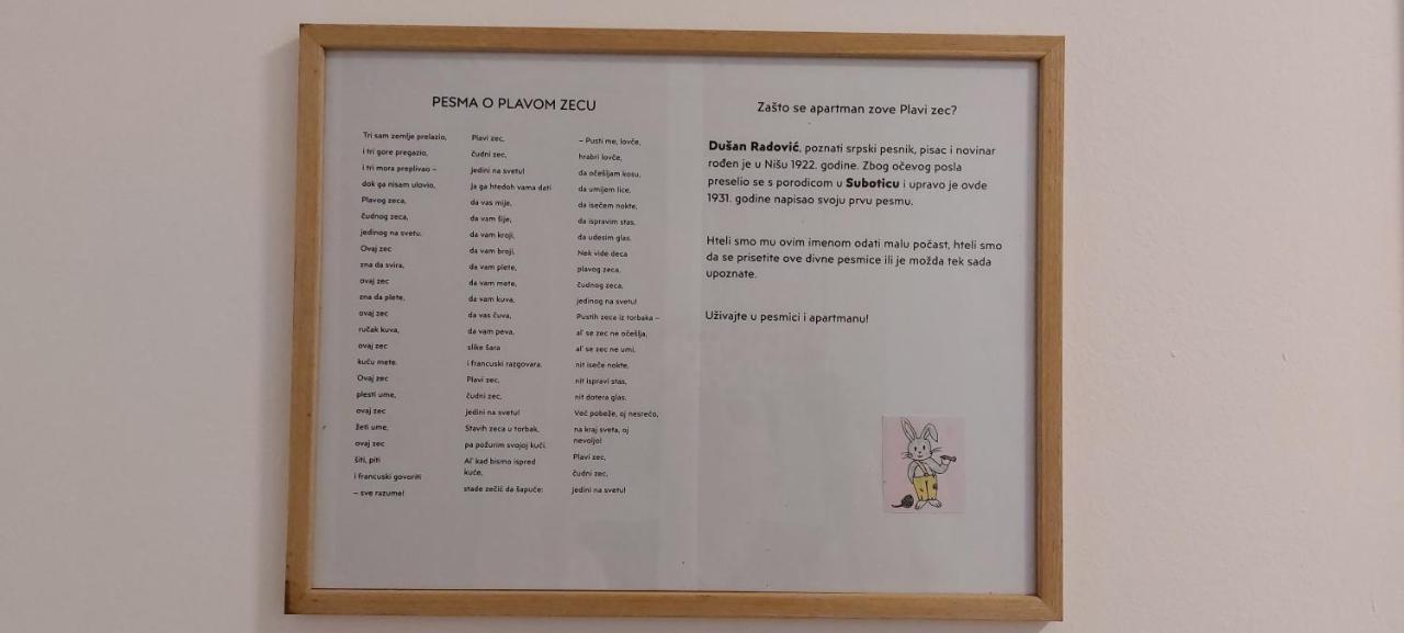 Apartmán Plavi Zec Subotica Exteriér fotografie